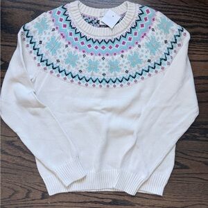 Girls Jcrew Crewcuts Fair Isle Snowflake Sweater- Brand New, with tags!